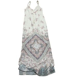 Séraphine Dress Women's 6 White Maxi Paisley Flowy Boho‎ Chic Romantic Maternity